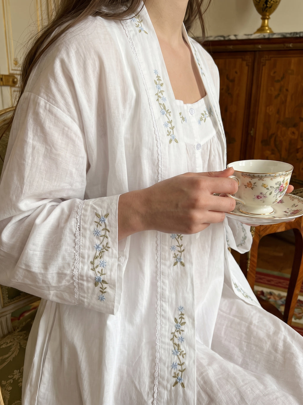 White Flower Dress Set